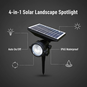 Projecteurs solaires extérieurs à fixation au sol, support classique <span class=keywords><strong>pour</strong></span> jardins privés, arbres et bâtiments, éclairage direct. - Product Image 1