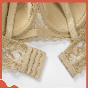 Sujetador de Encaje Transpirable para Mujer de Talla Grande, Sujetador Sexy Ajustable con Copa de Algodón Fino - Product Image 6