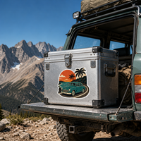 Autocollant vintage personnalisé pour l'extérieur, badge rétro, autocollant en vinyle découpé, imperméable, auto-adhésif pour bouteille d'eau, boîte de camping