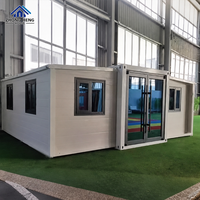 Maison modulaire moderne personnalisée avec chambre, salon et salle de bain, idéale pour usage résidentiel – Maison préfabriquée à double aile