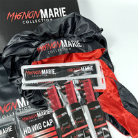 Set de 20 Piezas para Empaque de Cabello Personalizado: Caja de Envío de Cartón Corrugado, Papel de Envoltura, Bolsa de Satén, Cepillo para Bordes y Etiquetas