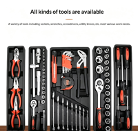 Ensemble de 168 outils professionnels en métal à 3 niveaux, boîte à outils pliable portable pour mécaniciens, kit d'outils à main pour atelier