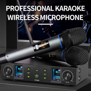 UHF Dynamic <b>Wireless</b> <b>Microphone</b> Professional Karaoke Handheld Metal Noise Cancelling Lightweight Transmitter Receiver for Stage - Product Image 2