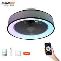 Ventilador de Techo LED RGB Inteligente de 19 Pulgadas para Interiores, Lámpara de Techo con Control Remoto por Aplicación, Ventilador de Techo LED para Toda la Casa
