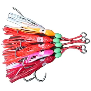 Octopus Squid Gonne Traina squid Lure Ganci tonno e mare bass richiamo di pesca esche artificiali Morbide