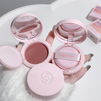 Fard à joues imperméable à l'eau avec logo personnalisé en forme de coeur végétalien Palette de maquillage de marque privée fard à joues mat et scintillant