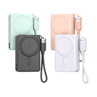 Power Bank Nirkabel Tren Terbaru 2025 20000mah Produk Power Bank Nirkabel Magnetik Pengisi Daya Cepat 22.5W dengan Kabel USB-C Ganda