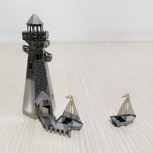 <span class=keywords><strong>Puzzle</strong></span> <span class=keywords><strong>3D</strong></span> en métal de phare gardien, modèle d'assemblage éducatif fait main, jouet pour adultes, moins de 50 pièces - Product Image 4
