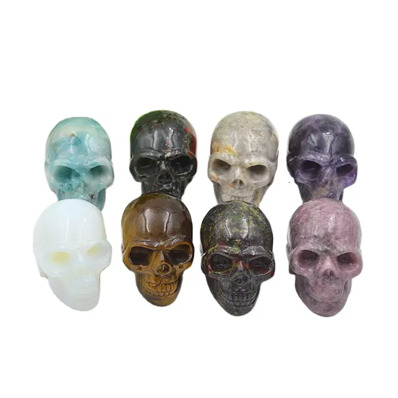 Wholesale 2'' variety gemstone natural quartz crystal skulls for healing decoration