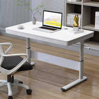 Bureau ergonomique réglable en hauteur avec tiroir de rangement, construction métallique robuste, idéal pour le télétravail et les étudiants