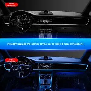 Tira de Luz LED Fría para Auto de 5m y 3m, Lámpara de Ambiente LED de 10 Colores, Línea de Luz Fría Interior para Auto con Adaptador para Encendedor de Cigarrillos - Product Image 5