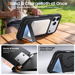Coque magnétique transparente anti-traces de doigts antichoc à ondulations diagonales 360° pour <span class=keywords><strong>iPhone</strong></span> 18 17 Pro Max °   Support rotatif - Product Image 5