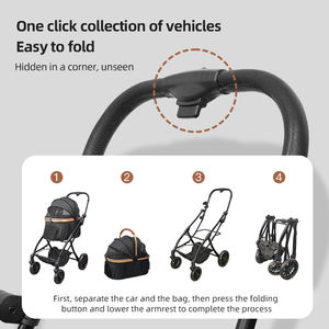 Коляска для домашних животных с двусторонними ручками спереди или сзади - Product Image 3