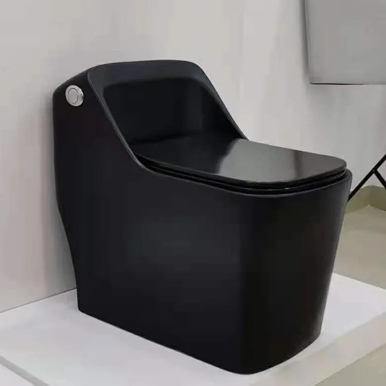 Высококачественная s-образная ловушка матового цвета для ванной комнаты, керамический шкаф для воды, цельный квадратный черный Туалет