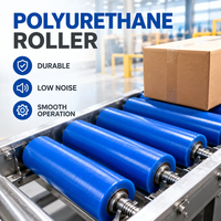 Manchon en caoutchouc polyuréthane (PU) de qualité industrielle, rouleau à surface micro-finie, fixation à filetage externe, accessoire de convoyeur