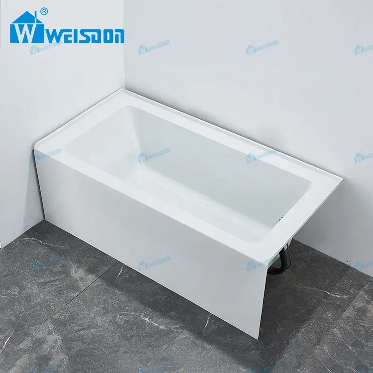 Weisdon 5 năm bảo hành freestanding trắng đi men Alcove Acrylic phòng tắm bồn tắm