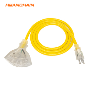 Cable de Extensión de Corriente para Exteriores de Alta Resistencia, Nema 220V SJTW, Certificado ETL, 100% Cobre Puro, Múltiples Tomas, 2 Salidas, Clasificación IP65, 2m - Product Image 1