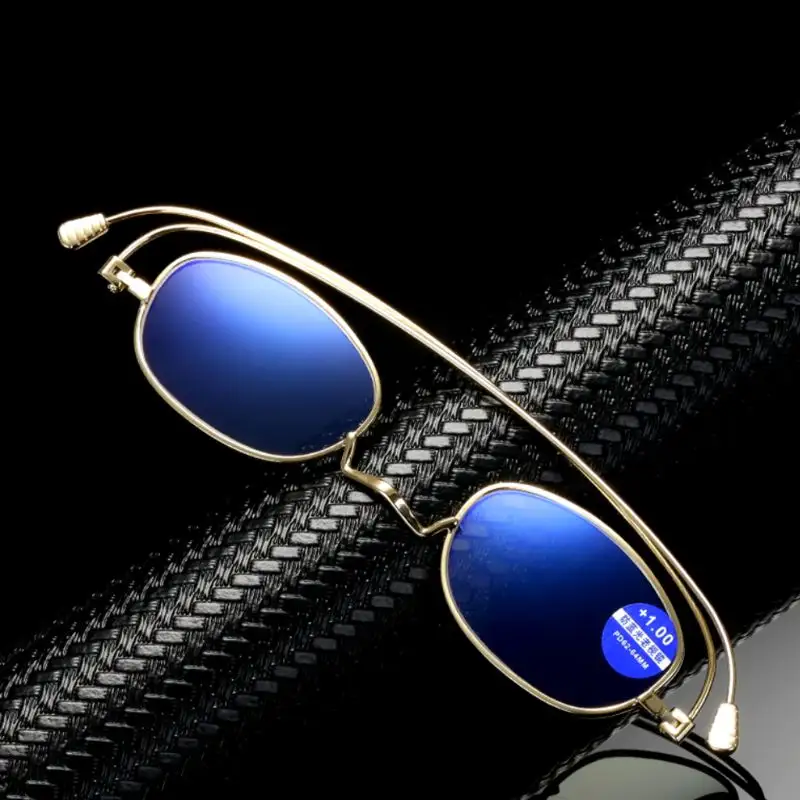 Metalen Dunne Reader Anti Blauw Licht Bril Dropshipping 360 Graden Gedraaid Vergrootglas Foster Subsidie Leesbril Voor Mannen Vrouwen