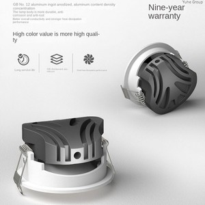 Ultra-thin LED Modern Indoor Downlight Adjustable Angle Embedded <b>Spotlight</b> Deep Anti-Glare Hole Lamp Masterless Home Office IP65 - Product Image 4