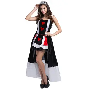 Sexy Cosplay Kostüm Erwachsene Königin des Herzens Kostüm Top Rock Tiara Halloween Cosplay Kleid