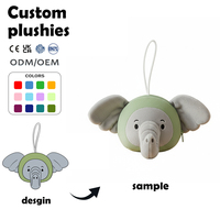 Porte-monnaie unisexe en peluche au design unique et personnalisé, écologique, avec pendentif éléphant en peluche confortable et porte-clés mignon