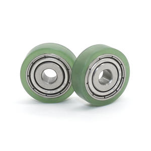 Wholesale Small Green 4*16*5mm <b>PPSU</b> Bearing Rollers Iron Door Window Track with Wear-Resistant Pulleys Green Rubber-Coated - Product Image 3