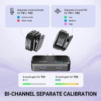 Microphone d'enregistrement sans fil FIFINE M12 2.4G Duo, léger, avec étui de charge, système de microphone cravate