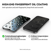 Couverture Complète Grand Arc Courbe Ag Mat Anti-espion Protecteur D'écran En Verre Trempé pour iPhone 11 Pro 12 14 Plus 16 Pro Max