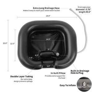 Lavabo Inflable Portátil Personalizado de Plástico para Lavar el Cabello, para Personas Mayores, Embarazadas, Huéspedes, Baño de Hotel, Sala de Estar - Product Image 6