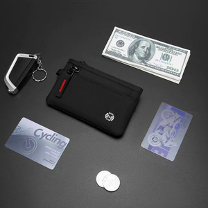 <span class=keywords><strong>Portacarte</strong></span> di Credito Sottile con Cerniera, Mini Portafoglio RFID, Piccola Borsa Portamonete, Astuccio con Zip, Portafogli Corti Neri, Porta Carte Bancarie per Uomo - Product Image 6