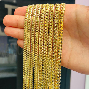 Cadena Cubana Personalizada de Oro Sólido 9K 10K 14K 18K, Estilo Hip Hop Iced Out, 6MM 8MM, Pulsera Cubana Miami, Joyería <span class=keywords><strong>Fina</strong></span> para Hombre - Product Image 3
