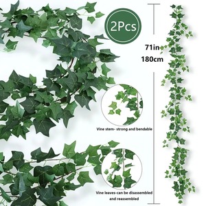 Guirlande de lierre artificiel Miaomiao, 1,8 mètre, feuilles vertes, pour décoration de maison et de mariage - Product Image 2