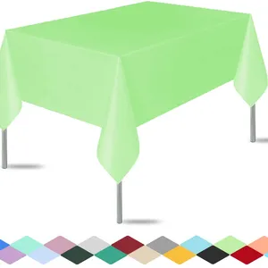 PEVA Disposable Table Cover Thick Waterproof Plain Style Tablecloth for Home Parties Banquets with Custom Tablecover