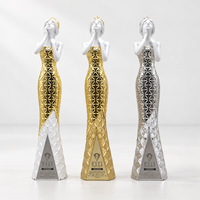 Trophée en alliage de fer blanc plaqué or et argent, motif Portrait de Déesse - Durable, personnalisable pour réunions annuelles d'entreprise, avec logo gravé