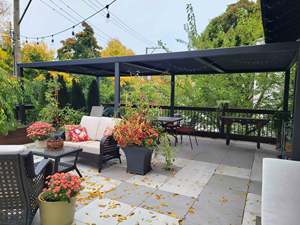 Kits de système de toit à persiennes imperméables avec stores électriques <span class=keywords><strong>pergola</strong></span> en <span class=keywords><strong>fer</strong></span> <span class=keywords><strong>forgé</strong></span> Gazebo de <span class=keywords><strong>pergola</strong></span> en aluminium bioclimatique de jardin - Product Image 2