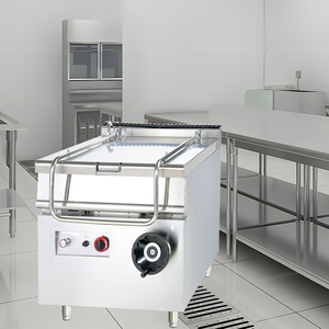 Sartén de estofado inclinable comercial de 60L, sartén plana grande a gas natural para freír y equipo de cocina para <span class=keywords><strong>restaurante</strong></span> - Product Image 2