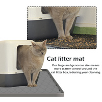 34*22'' Streu-Auffangmatte Leicht zu Reinigen Katzenklo-Unterlage Wasserdicht Urinbeständig Rutschfeste Silikon Lebensmittelechte Katzenmatte für den Boden