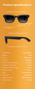 Gafas Inteligentes E09 con IA, Cámara HD de 8MP, Foto y Video, Traducción Simultánea en Tiempo Real, Grabación de Reuniones y Conferencias con IA - Product Image 6