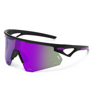 Polarized Cycling <b>Sunglasses</b> Black Frame Pc Lens Uv400 Protection For Outdoor Sports Cycling Driving - Product Image 3