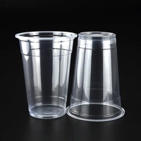 90mm 16oz 500ml Grossiste Gobelet en plastique jetable avec logo personnalisé pour thé Boba gobelet en plastique pp 16oz