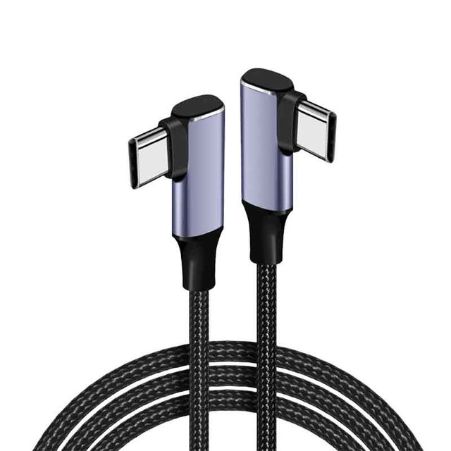 90 Degree PD 100W USB Type C to Type C Cable Right Angle Fast Charger Data Cables for Apple Macbook Samsung huawei