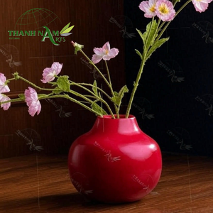 Jarrón de bambú con abalorio escarlata de color personalizado más vendido, diseño moderno de lujo para decoración de arreglos florales - Product Image 1