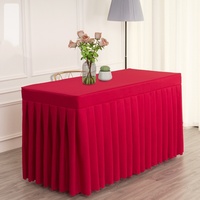 Nappe de décoration intérieure Jupe de table rectangulaire Jupe de table de mariage pour banquet d'hôtel