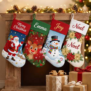 Chaussette de Noël personnalisée en toile par sublimation, à faire soi-même, avec impression photo et nom, pour enfants, pour ranger bonbons et jouets - Product Image 6