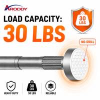 Tringle à rideau réglable ARODDY Precision 25 mm sans perçage, 62,99-98,43 pouces, en acier carbone robuste, verrouillage interne