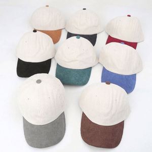 Wholesale 6 Panel Blank Gorras Unstructured Low Profile Dad Hat Custom Embroidery Logo <b>Plain</b> Corduroy Baseball <b>Cap</b> - Product Image 1
