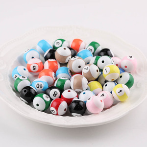 Perles de billard rondes plaquées acrylique de 10 mm pour la fabrication de bijoux et accessoires DIY - Product Image 4