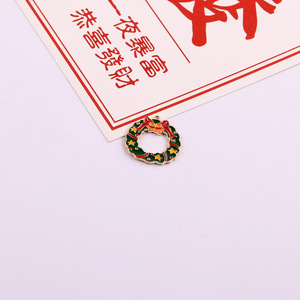 Pendentif couronne de Noël en alliage de zinc, breloques à thème pour la fabrication de bijoux DIY, accessoires cadeaux pour toutes occasions - Product Image 3