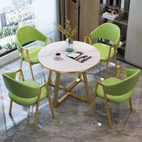 Ensemble table et chaises rondes de luxe nordique, mobilier de loisirs minimaliste pour bureaux de vente, cafés et salons de thé