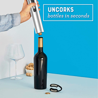 Tire-bouchon et ouvre-bouteille électriques modernes en acier inoxydable à piles pour retirer les bouchons de vin